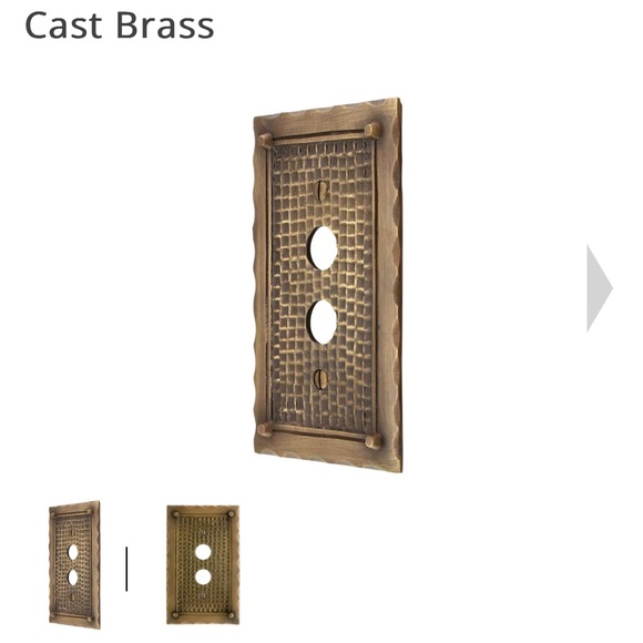 Bungalow Style Single Push Button Switch Plate from Antique Hardware - Picture 2 of 4